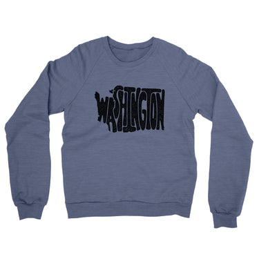 Washington State Shape Text Midweight French Terry Crewneck Sweatshirt-Allegiant Goods Co. Vintage Sports Apparel