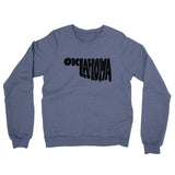 Oklahoma State Shape Text Midweight French Terry Crewneck Sweatshirt-Denim Heather-Allegiant Goods Co. Vintage Sports Apparel