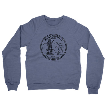 Massachusetts State Quarter Midweight French Terry Crewneck Sweatshirt-Allegiant Goods Co. Vintage Sports Apparel