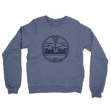 Utah State Quarter Midweight French Terry Crewneck Sweatshirt-Denim Heather-Allegiant Goods Co. Vintage Sports Apparel