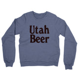 Utah Beer Midweight French Terry Crewneck Sweatshirt-Denim Heather-Allegiant Goods Co. Vintage Sports Apparel