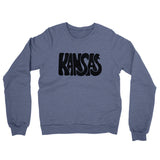 Kansas State Shape Text Midweight French Terry Crewneck Sweatshirt-Allegiant Goods Co. Vintage Sports Apparel