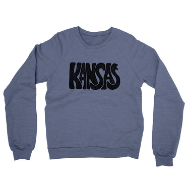 Kansas State Shape Text Midweight French Terry Crewneck Sweatshirt-Allegiant Goods Co. Vintage Sports Apparel