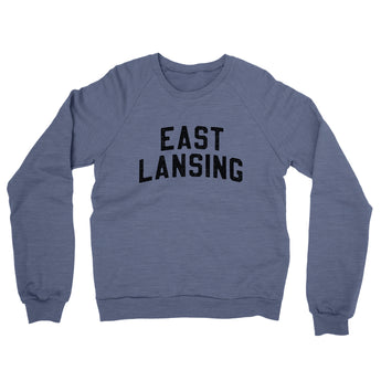 East Lansing Michigan Varsity Midweight Crewneck Sweatshirt-Allegiant Goods Co. Vintage Sports Apparel