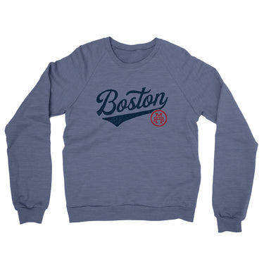 Boston Vintage Script Midweight French Terry Crewneck Sweatshirt-Allegiant Goods Co. Vintage Sports Apparel