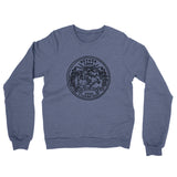 Nevada State Quarter Midweight French Terry Crewneck Sweatshirt-Denim Heather-Allegiant Goods Co. Vintage Sports Apparel