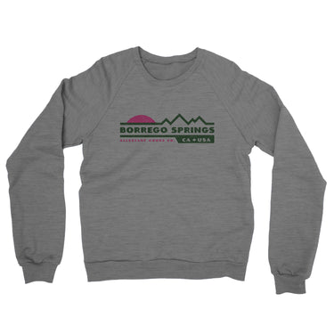 Borrego Springs Mountain Sunset Midweight French Terry Crewneck Sweatshirt-Graphite Heather-Allegiant Goods Co. Vintage Sports Apparel