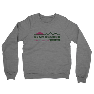 Alamogordo Mountain Sunset Midweight French Terry Crewneck Sweatshirt-Graphite Heather-Allegiant Goods Co. Vintage Sports Apparel