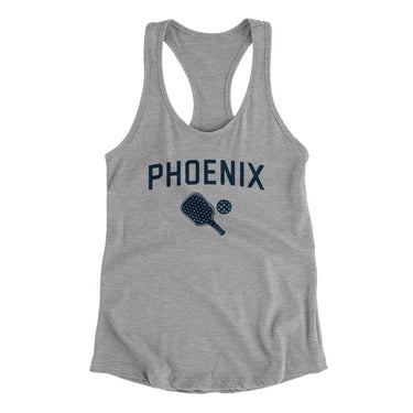 Phoenix Pickleball Women's Racerback Tank-Heather Grey-Allegiant Goods Co. Vintage Sports Apparel