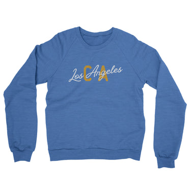 Los Angeles Ca Overprinted Midweight French Terry Crewneck Sweatshirt-Allegiant Goods Co. Vintage Sports Apparel