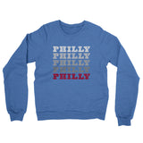 Philly Repeat Midweight French Terry Crewneck Sweatshirt-Heather Royal-Allegiant Goods Co. Vintage Sports Apparel