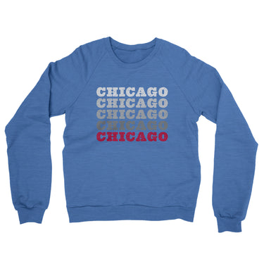 Chicago Repeat Midweight French Terry Crewneck Sweatshirt-Heather Royal-Allegiant Goods Co. Vintage Sports Apparel