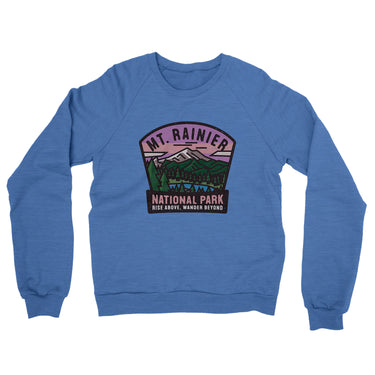 Mt. Rainier National Park Badge Midweight French Terry Crewneck Sweatshirt-Allegiant Goods Co. Vintage Sports Apparel