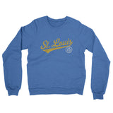 St Louis Vintage Script Midweight French Terry Crewneck Sweatshirt-Heather Royal-Allegiant Goods Co. Vintage Sports Apparel
