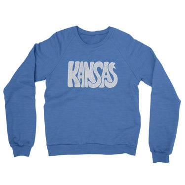 Kansas State Shape Text Midweight French Terry Crewneck Sweatshirt-Allegiant Goods Co. Vintage Sports Apparel