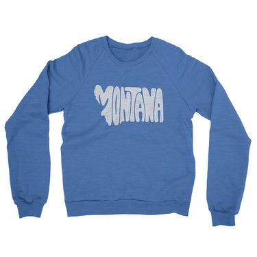 Montana State Shape Text Midweight French Terry Crewneck Sweatshirt-Allegiant Goods Co. Vintage Sports Apparel