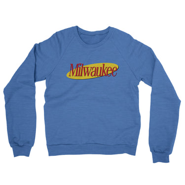 Milwaukee Seinfeld Midweight French Terry Crewneck Sweatshirt-Heather Royal-Allegiant Goods Co. Vintage Sports Apparel