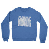 Wyoming State Shape Text Midweight French Terry Crewneck Sweatshirt-Allegiant Goods Co. Vintage Sports Apparel