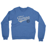Tampa Vintage Script Midweight French Terry Crewneck Sweatshirt-Heather Royal-Allegiant Goods Co. Vintage Sports Apparel