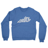 Kentucky State Shape Text Midweight French Terry Crewneck Sweatshirt-Heather Royal-Allegiant Goods Co. Vintage Sports Apparel
