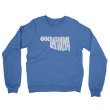 Oklahoma State Shape Text Midweight French Terry Crewneck Sweatshirt-Heather Royal-Allegiant Goods Co. Vintage Sports Apparel