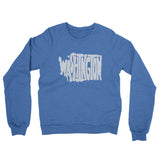 Washington State Shape Text Midweight French Terry Crewneck Sweatshirt-Allegiant Goods Co. Vintage Sports Apparel