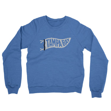Tampa Bay Pennant Midweight French Terry Crewneck Sweatshirt-Heather Royal-Allegiant Goods Co. Vintage Sports Apparel