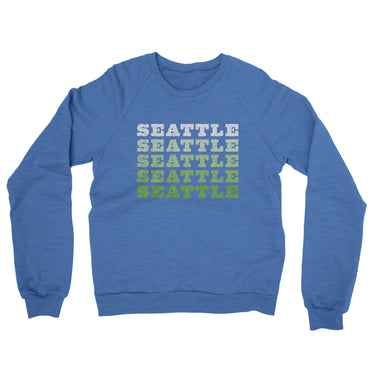 Seattle Repeat Midweight French Terry Crewneck Sweatshirt-Heather Royal-Allegiant Goods Co. Vintage Sports Apparel