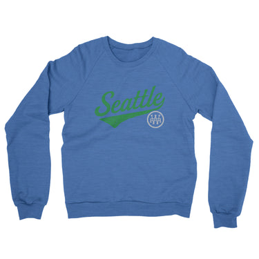 Seattle Vintage Script Midweight French Terry Crewneck Sweatshirt-Allegiant Goods Co. Vintage Sports Apparel