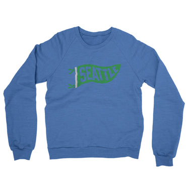 Seattle Pennant Midweight French Terry Crewneck Sweatshirt-Heather Royal-Allegiant Goods Co. Vintage Sports Apparel