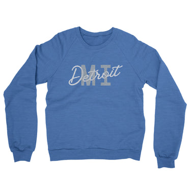 Detroit Mi Overprinted Midweight French Terry Crewneck Sweatshirt-Allegiant Goods Co. Vintage Sports Apparel