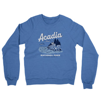 Acadia National Park Midweight Crewneck Sweatshirt-Royal Heather-Allegiant Goods Co. Vintage Sports Apparel