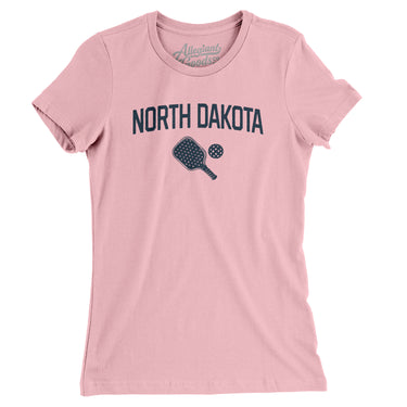 North Dakota Pickleball Women's T-Shirt-Light Pink-Allegiant Goods Co. Vintage Sports Apparel