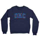 Okc Varsity Midweight Crewneck Sweatshirt-Classic Navy-Allegiant Goods Co. Vintage Sports Apparel