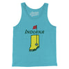 Indiana Golf Men/Unisex Tank Top-Aqua Triblend-Allegiant Goods Co. Vintage Sports Apparel