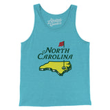 North Carolina Golf Men/Unisex Tank Top-Aqua Triblend-Allegiant Goods Co. Vintage Sports Apparel