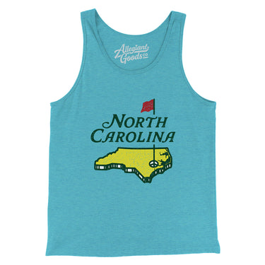 North Carolina Golf Men/Unisex Tank Top-Aqua Triblend-Allegiant Goods Co. Vintage Sports Apparel