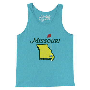 Missouri Golf Men/Unisex Tank Top-Aqua Triblend-Allegiant Goods Co. Vintage Sports Apparel