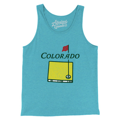 Colorado Golf Men/Unisex Tank Top-Aqua Triblend-Allegiant Goods Co. Vintage Sports Apparel