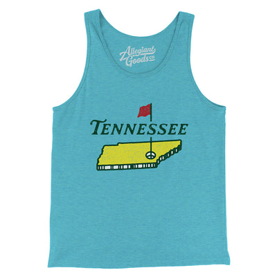 Tennessee Golf Men/Unisex Tank Top-Aqua Triblend-Allegiant Goods Co. Vintage Sports Apparel