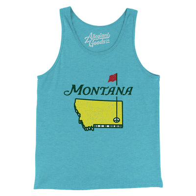Montana Golf Men/Unisex Tank Top-Aqua Triblend-Allegiant Goods Co. Vintage Sports Apparel