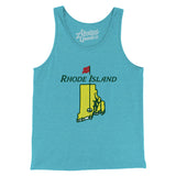 Rhode Island Golf Men/Unisex Tank Top-Aqua Triblend-Allegiant Goods Co. Vintage Sports Apparel