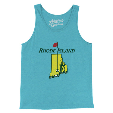 Rhode Island Golf Men/Unisex Tank Top-Aqua Triblend-Allegiant Goods Co. Vintage Sports Apparel