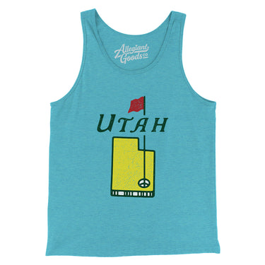 Utah Golf Men/Unisex Tank Top-Aqua Triblend-Allegiant Goods Co. Vintage Sports Apparel