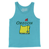 Oregon Golf Men/Unisex Tank Top-Aqua Triblend-Allegiant Goods Co. Vintage Sports Apparel