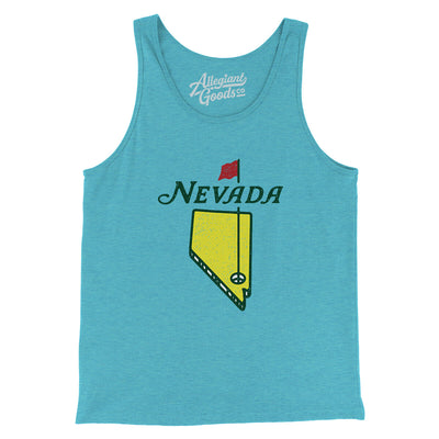 Nevada Golf Men/Unisex Tank Top-Aqua Triblend-Allegiant Goods Co. Vintage Sports Apparel