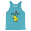 Georgia Golf Men/Unisex Tank Top-Aqua Triblend-Allegiant Goods Co. Vintage Sports Apparel