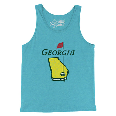 Georgia Golf Men/Unisex Tank Top-Aqua Triblend-Allegiant Goods Co. Vintage Sports Apparel
