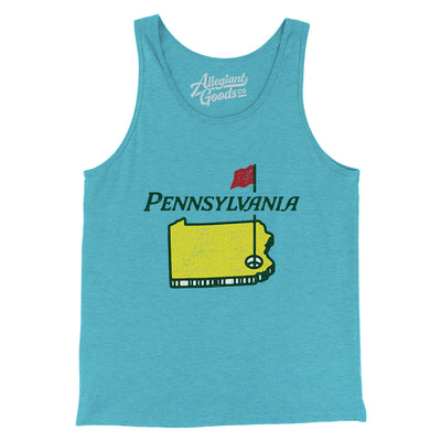 Pennsylvania Golf Men/Unisex Tank Top-Aqua Triblend-Allegiant Goods Co. Vintage Sports Apparel