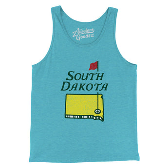 South Dakota Golf Men/Unisex Tank Top-Aqua Triblend-Allegiant Goods Co. Vintage Sports Apparel